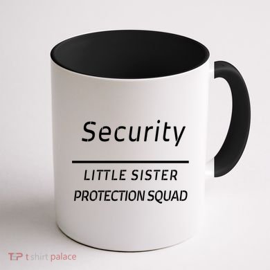 Security For My Little Sister Protection Squad Coffee Mug back