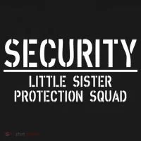 SECURITY Little Sister Protection Squad Funny Big Brother Hoodie thumb 2