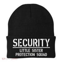 SECURITY Little Sister Protection Squad Funny Big Brother Beanie thumb 0