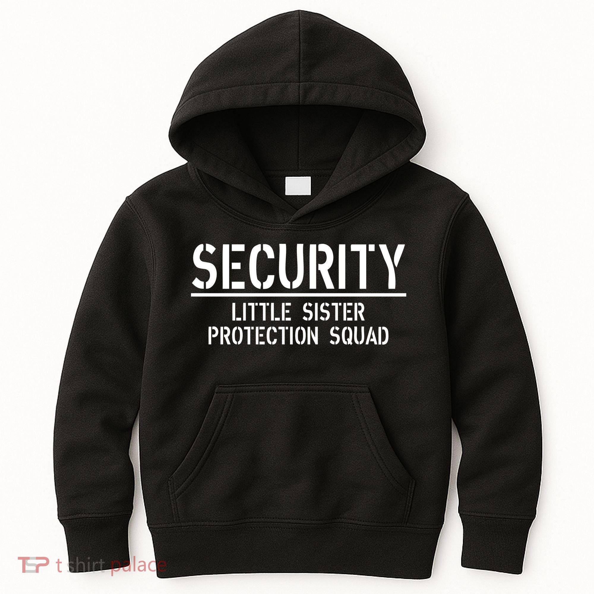 SECURITY Little Sister Protection Squad Funny Big Brother Kids Hoodie