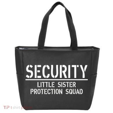 SECURITY Little Sister Protection Squad Funny Big Brother Tote Bag