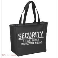 SECURITY Little Sister Protection Squad Funny Big Brother Tote Bag thumb 2