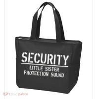 SECURITY Little Sister Protection Squad Funny Big Brother Tote Bag thumb 3