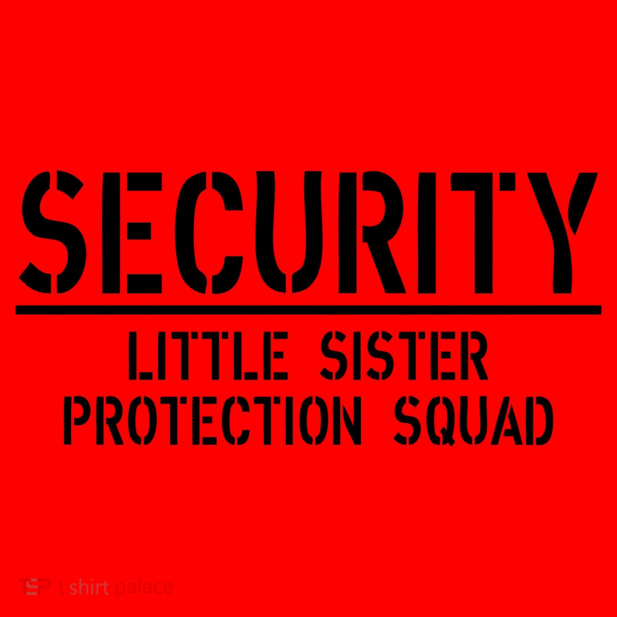 SECURITY Little Sister Protection Squad Funny Big Brother Santa Hat