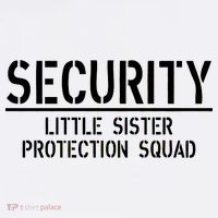 SECURITY Little Sister Protection Squad Funny Big Brother Garment-Dyed Sweatshirt thumb 2