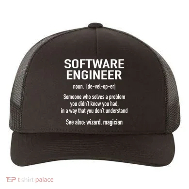 Software Engineer Developer Definition For Coder Programmer Yupoong Adult 5-Panel Trucker Hat