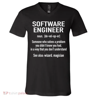 Software Engineer Developer Definition For Coder Programmer V-Neck T-Shirt