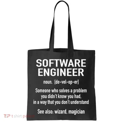Software Engineer Developer Definition For Coder Programmer Tote Bag