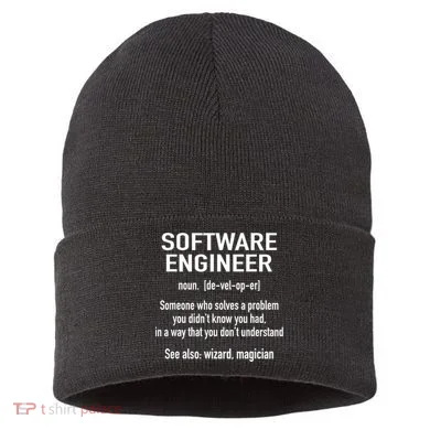 Software Engineer Developer Definition For Coder Programmer Sustainable Knit Beanie