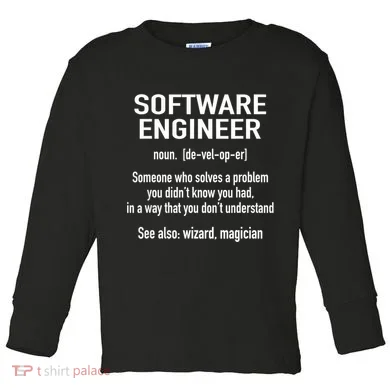 Software Engineer Developer Definition For Coder Programmer Toddler Long Sleeve