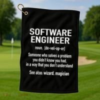 Software Engineer Developer Definition For Coder Programmer Golf Towel thumb 1