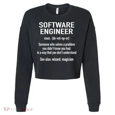 Software Engineer Developer Definition For Coder Programmer Cropped Pullover Crew