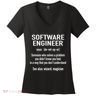 Software Engineer Developer Definition For Coder Programmer Women's V-Neck T-Shirt
