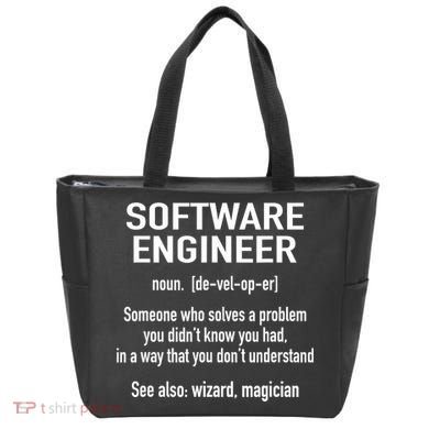 Software Engineer Developer Definition For Coder Programmer Tote Bag