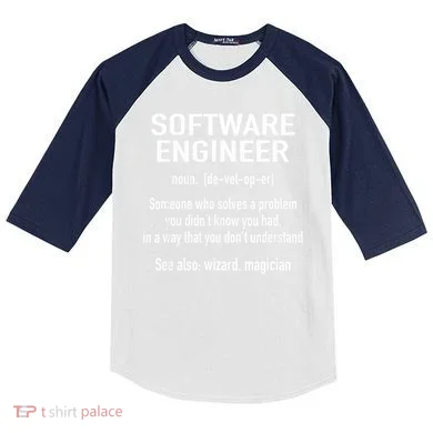 Software Engineer Developer Definition For Coder Programmer Kids Colorblock Raglan Jersey