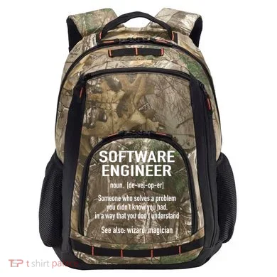 Software Engineer Developer Definition For Coder Programmer Camo Xtreme Backpack