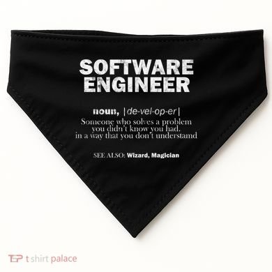 Software Engineer Definition Coder Cute Gift USA-Made Doggie Bandana
