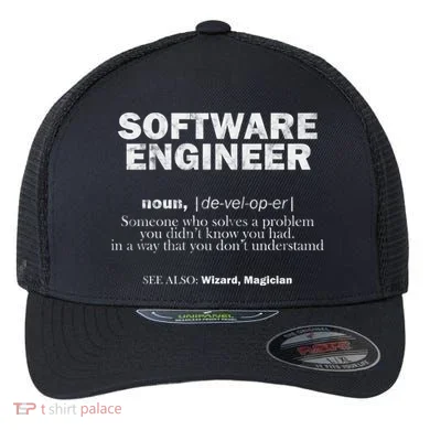 Software Engineer Definition Coder Cute Gift Flexfit Unipanel Trucker Cap