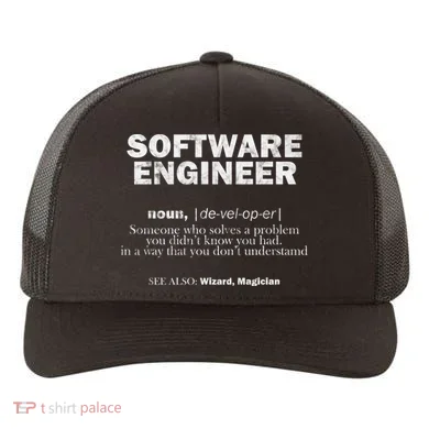Software Engineer Definition Coder Cute Gift Yupoong Adult 5-Panel Trucker Hat