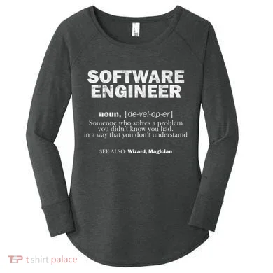 Software Engineer Definition Coder Cute Gift Women's Perfect Tri Tunic Long Sleeve Shirt