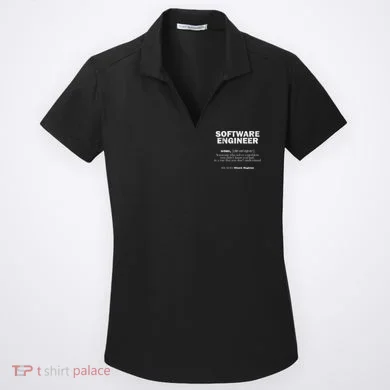 Software Engineer Definition Coder Cute Gift Women's Dry Zone Grid Polo
