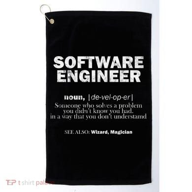 Software Engineer Definition Coder Cute Gift Golf Towel