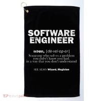 Software Engineer Definition Coder Cute Gift Golf Towel thumb 0