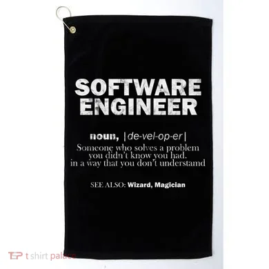 Software Engineer Definition Coder Cute Gift Golf Towel