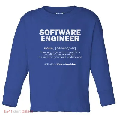Software Engineer Definition Coder Cute Gift Toddler Long Sleeve