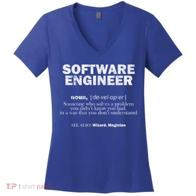 Software Engineer Definition Coder Cute Gift Women's V-Neck T-Shirt