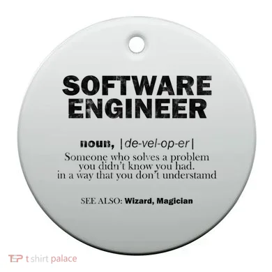 Software Engineer Definition Coder Cute Gift Ceramic Ornament