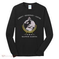 Super Earth Diving Into Hell For Liberty Tall Long Sleeve Shirt thumb 0
