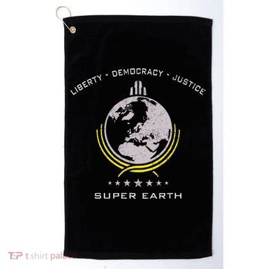 Super Earth Diving Into Hell For Liberty Golf Towel