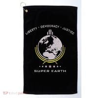 Super Earth Diving Into Hell For Liberty Golf Towel thumb 0