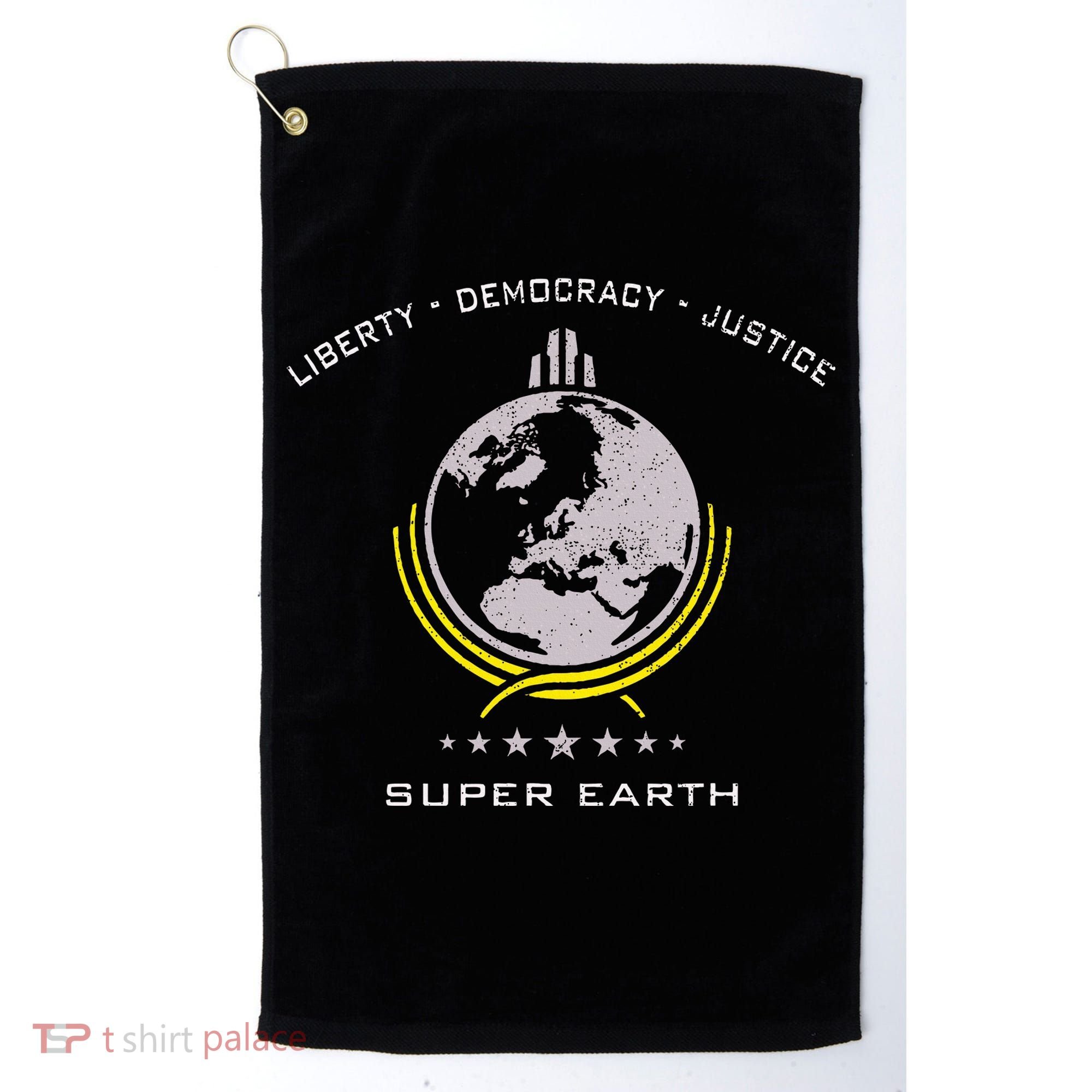 Super Earth Diving Into Hell For Liberty Golf Towel