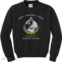 Super Earth Diving Into Hell For Liberty Kids Sweatshirt thumb 0