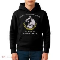 Super Earth Diving Into Hell For Liberty Kids Hoodie thumb 4