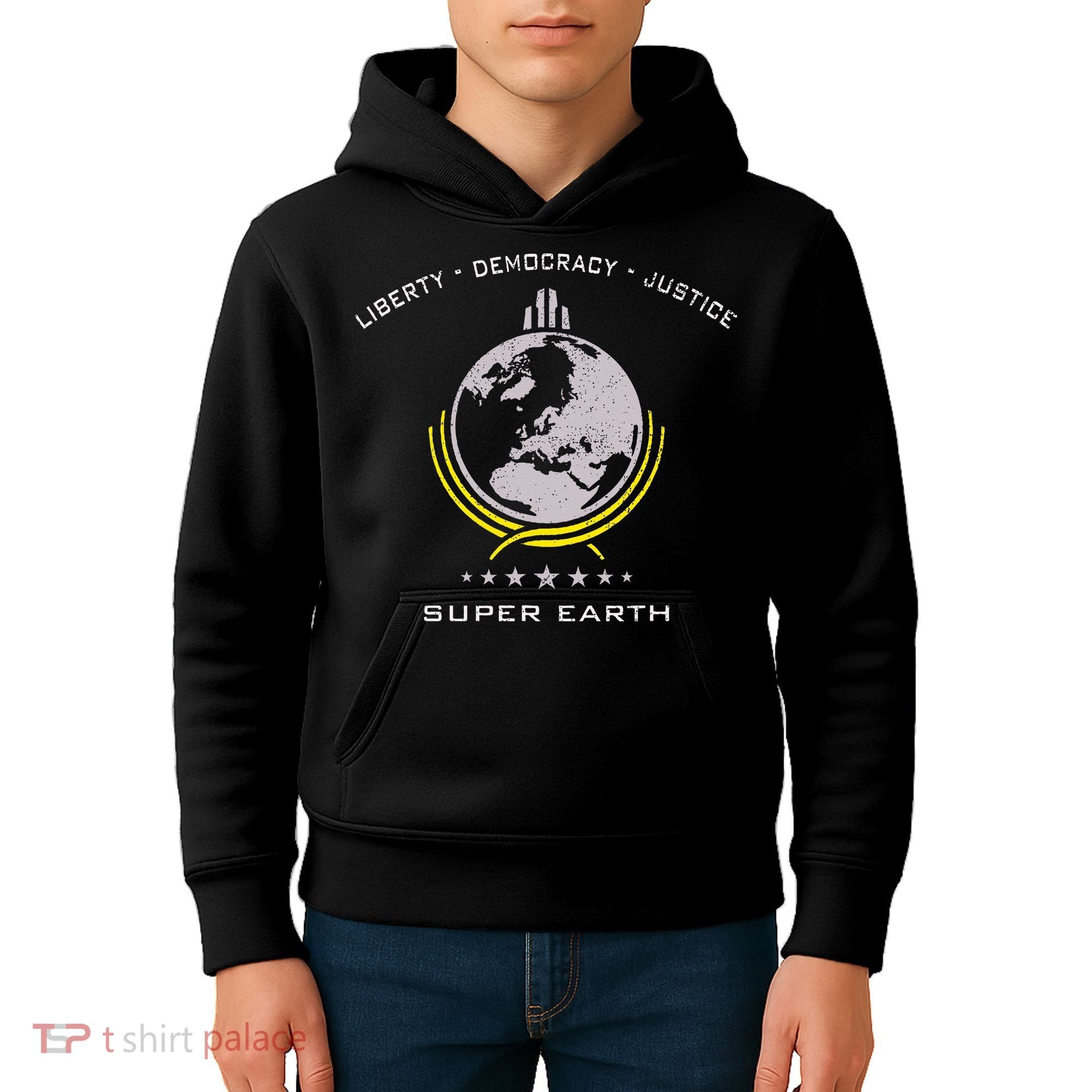 Super Earth Diving Into Hell For Liberty Kids Hoodie