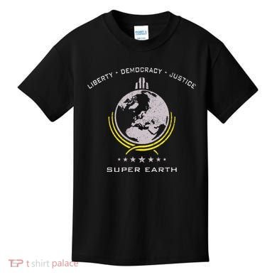 Super Earth Diving Into Hell For Liberty Kids T-Shirt