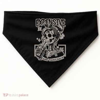 Skeleton Expensive Difficult And Talks Back USA-Made Doggie Bandana