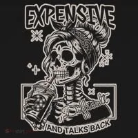 Skeleton Expensive Difficult And Talks Back Hoodie thumb 2