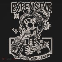 Skeleton Expensive Difficult And Talks Back Sweatshirt thumb 3