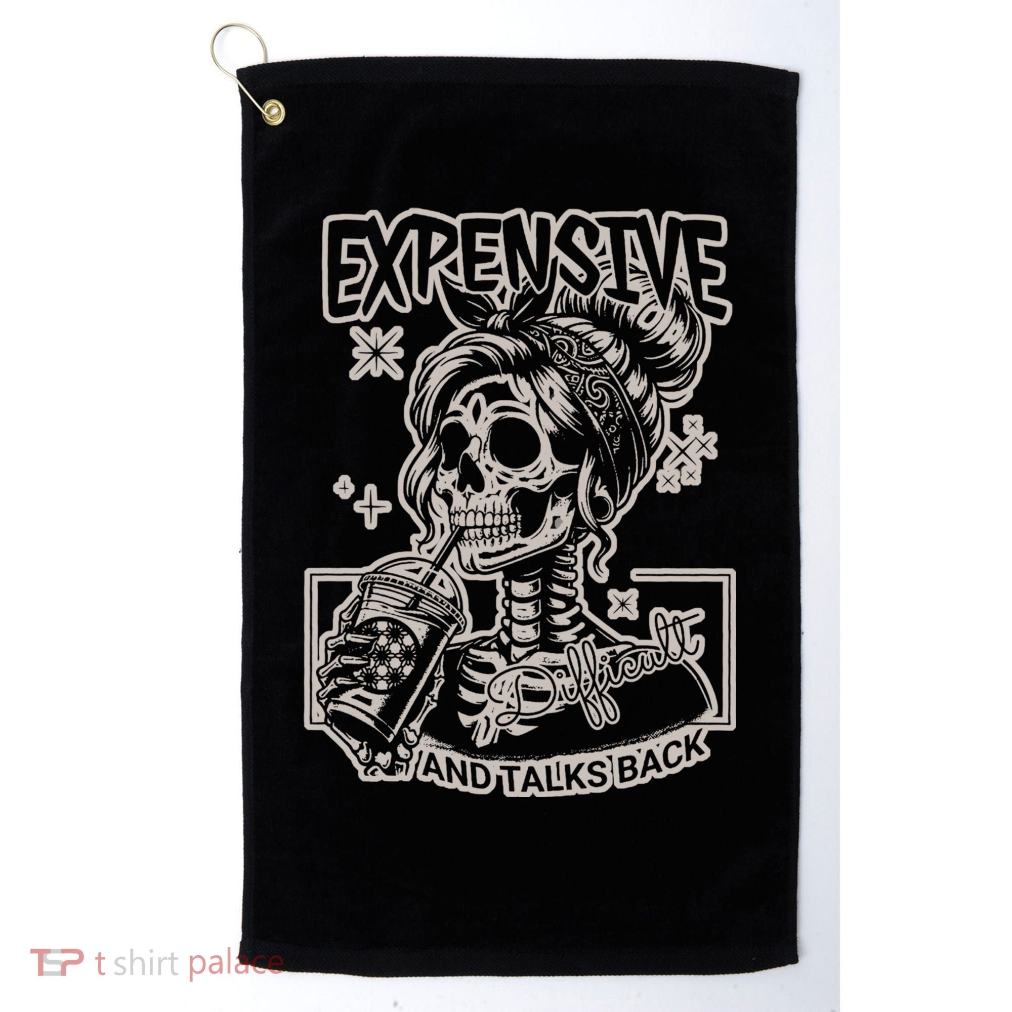 Skeleton Expensive Difficult And Talks Back Golf Towel