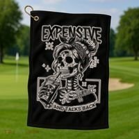 Skeleton Expensive Difficult And Talks Back Golf Towel thumb 1