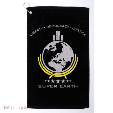 Super Earth Diving Into Hell For Liberty Golf Towel