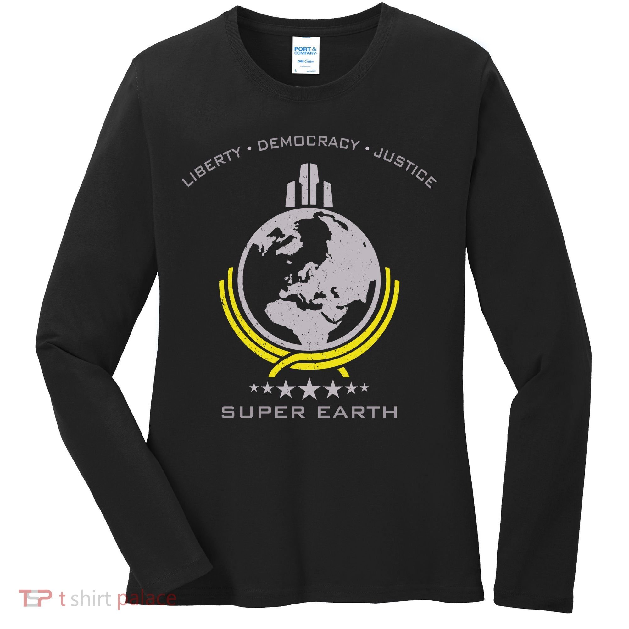Super Earth Diving Into Hell For Liberty Women's Long Sleeve Shirt