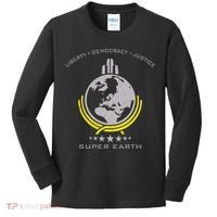 Super Earth Diving Into Hell For Liberty Kids Long Sleeve Shirt thumb 0