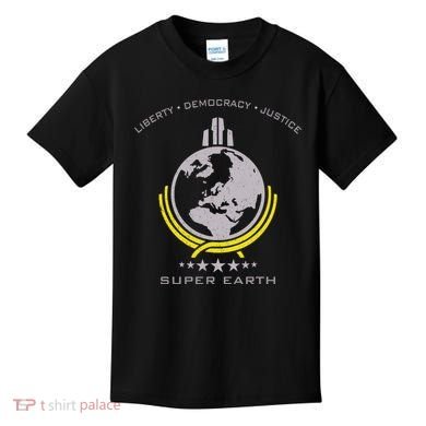Super Earth Diving Into Hell For Liberty Kids T-Shirt
