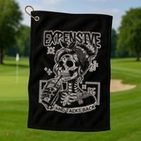 Skeleton Expensive Difficult And Talks Back Golf Towel thumb 1