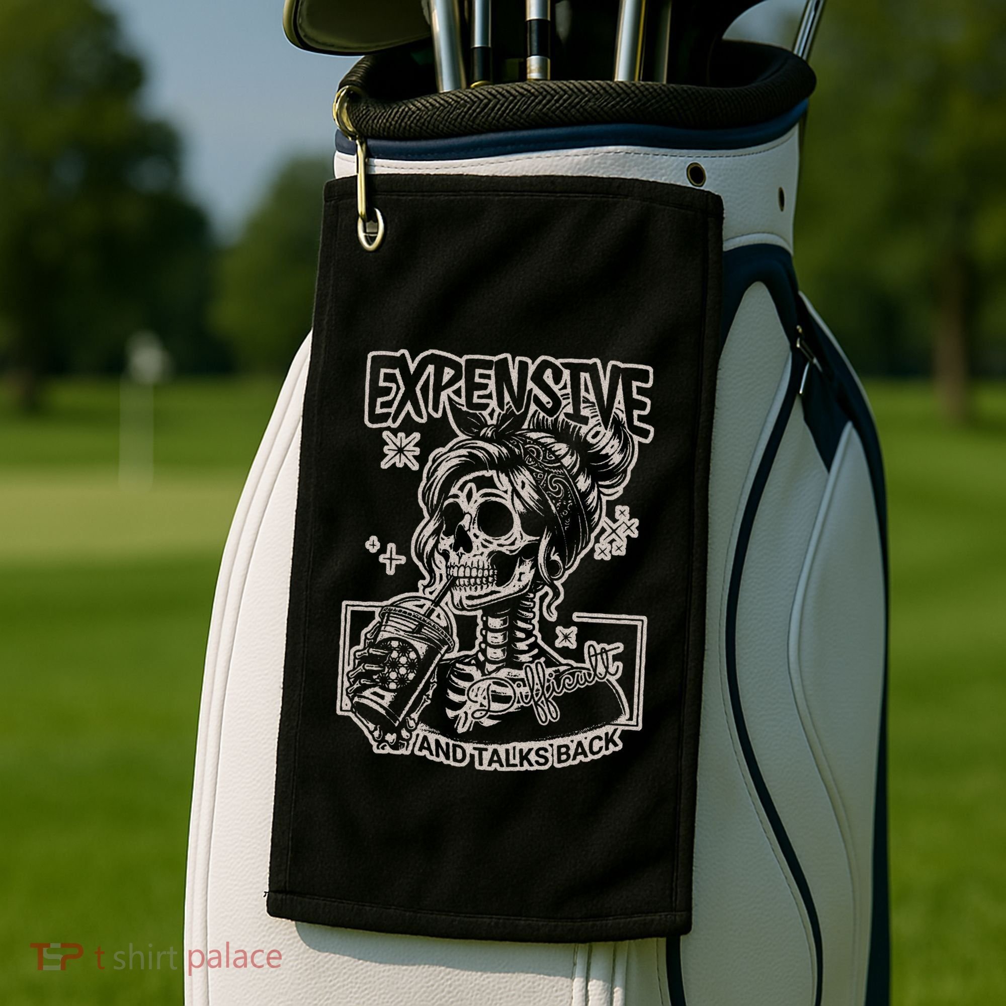 Skeleton Expensive Difficult And Talks Back Golf Towel